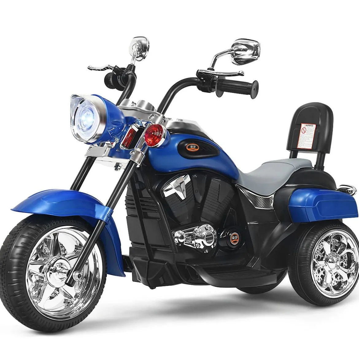 6V Kinder Elektro Motorrad mit Verstellbaren Scheinwerfer & Sound Dreirad Elektromotorrad