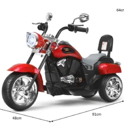 6V Kinder Elektro Motorrad mit Verstellbaren Scheinwerfer & Sound Dreirad Elektromotorrad