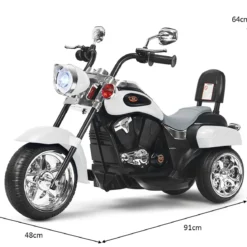 6V Kinder Elektro Motorrad mit Verstellbaren Scheinwerfer & Sound Dreirad Elektromotorrad