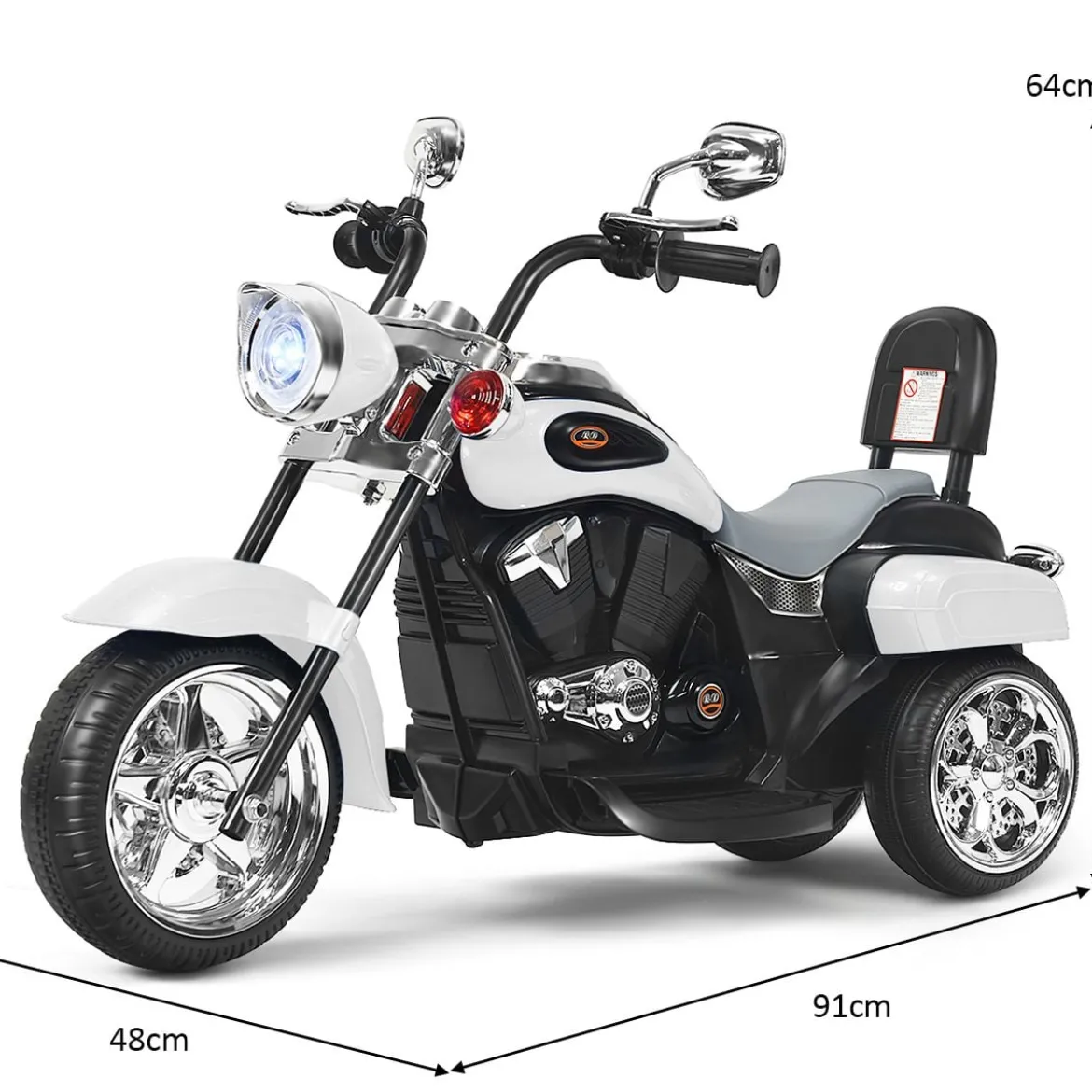 6V Kinder Elektro Motorrad mit Verstellbaren Scheinwerfer & Sound Dreirad Elektromotorrad