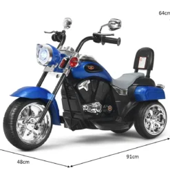 6V Kinder Elektro Motorrad mit Verstellbaren Scheinwerfer & Sound Dreirad Elektromotorrad