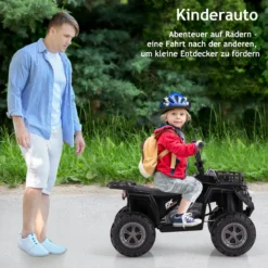 6V Kinder Elektro Quad mit Vorwärts- & Rückwärtsfunktion Elektroauto ATV Kinderquad Schwarz