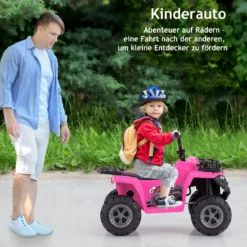 6V Kinder Elektro Quad mit Vorwärts- & Rückwärtsfunktion Kinderquad Elektroauto ATV Rosa
