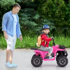 6V Kinder Elektro Quad mit Vorwärts- & Rückwärtsfunktion Kinderquad Elektroauto ATV Rosa