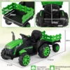 24V Kinder Elektrotraktor mit Anhänger Elektrisches Fahrzeug mit LED-Scheinwerfern Musik Grün