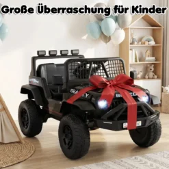 24 V Kinderfahrzeug elektrisches Kinderauto mit Fernbedienung Musik Hupe LED-Scheinwerfer Weiß/Schwarz/Rosa
