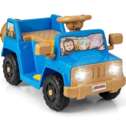 6V Kinderfahrzeug für Kleinkinder Spielauto mit Soundeffekten Ein-Knopf-Start Getränkehalter Aufbewahrungsfach Marineblau