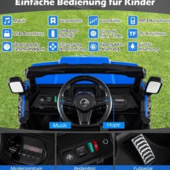 24V Kinderfahrzeug mit Elektrischem Kippbett & Fernbedienung & LED-Lichtern Kipplaster Blau