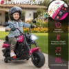 6V Kinder Motorrad Chopper-Motorrad mit Musik Scheinwerfer Fußpedal und 2 Stützrädern Rosa