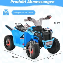 6V Kinder Quad Elektro mit Vorwärts-/ Rückwärtsschalter Kinderquad Mini Elektroquad Blau