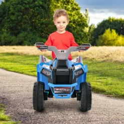 6V Kinder Quad Elektro mit Vorwärts-/ Rückwärtsschalter Kinderquad Mini Elektroquad Blau