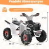 6V Kinder Quad Elektro mit Vorwärts-/ Rückwärtsschalter Kinderquad Mini Elektroquad Weiß