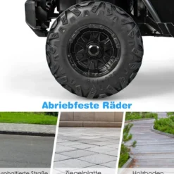 12V Kinder 1 Sitzer Elektroauto mit Fernbedienung & Hupe & Scheinwerfer Schwarz
