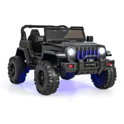 12V Kinder 1 Sitzer Elektroauto mit Fernbedienung & Hupe & Scheinwerfer Schwarz