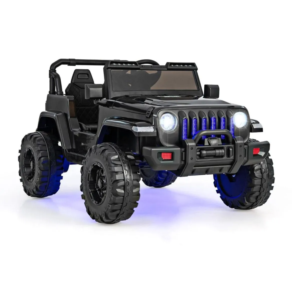 12V Kinder 1 Sitzer Elektroauto mit Fernbedienung & Hupe & Scheinwerfer Schwarz
