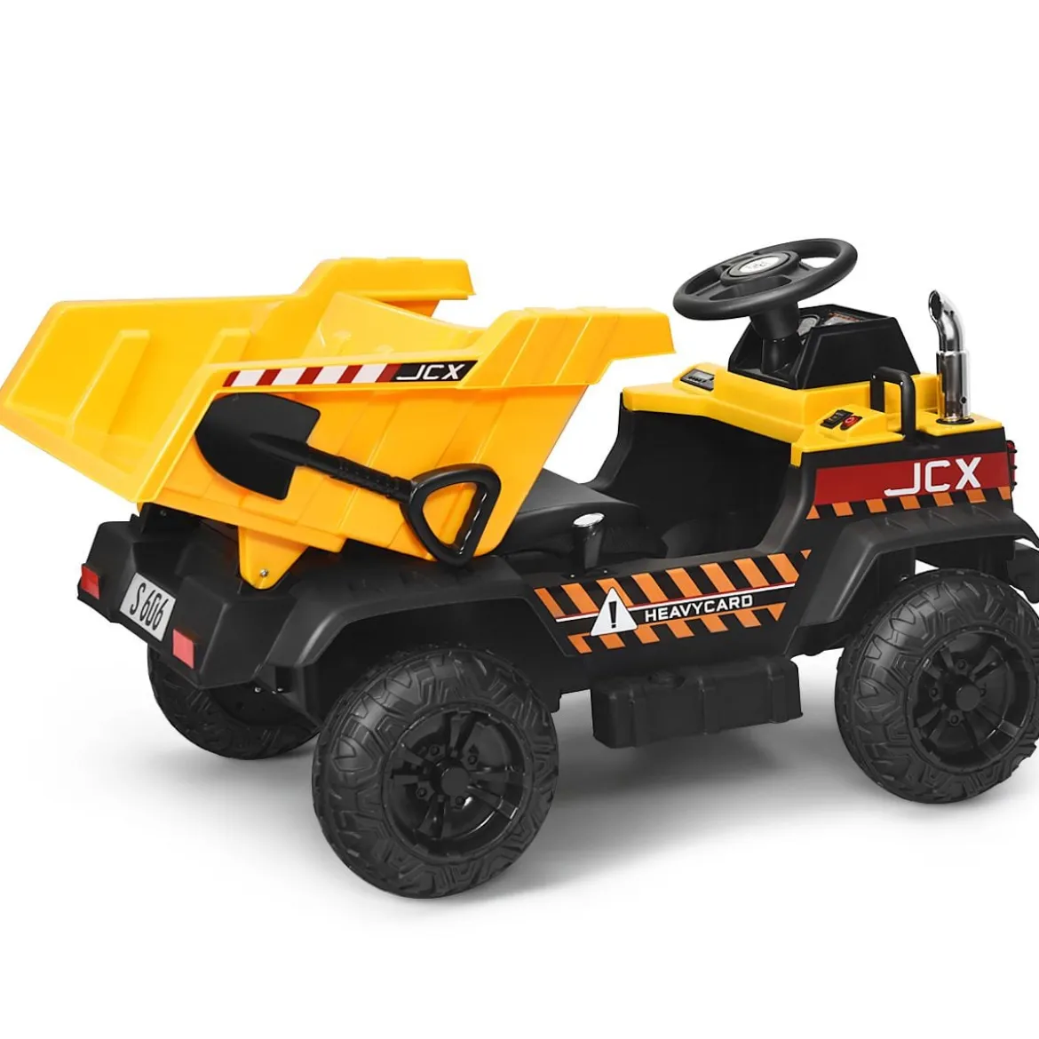 12V Kinder Traktor mit elektrischen Heckschaufel & Fernbedienung & Lichtern+Musik+Radio für Kinder ab 3 jahre