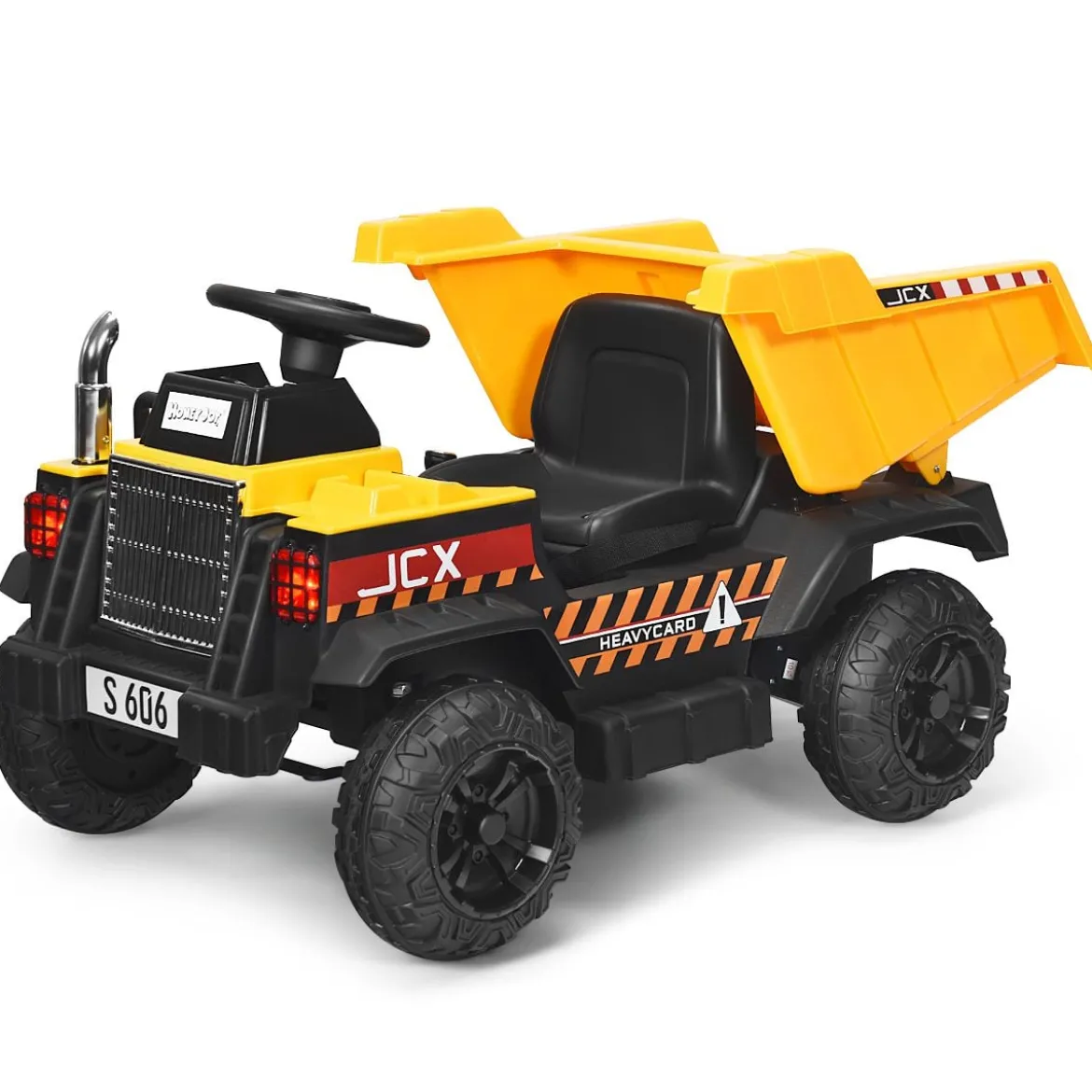 12V Kinder Traktor mit elektrischen Heckschaufel & Fernbedienung & Lichtern+Musik+Radio für Kinder ab 3 jahre