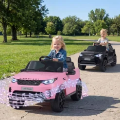 12V Land Rover Kinder-Elektroauto Federung LED Musik Kabellos Kinder ab 3 Jahren Schwarz