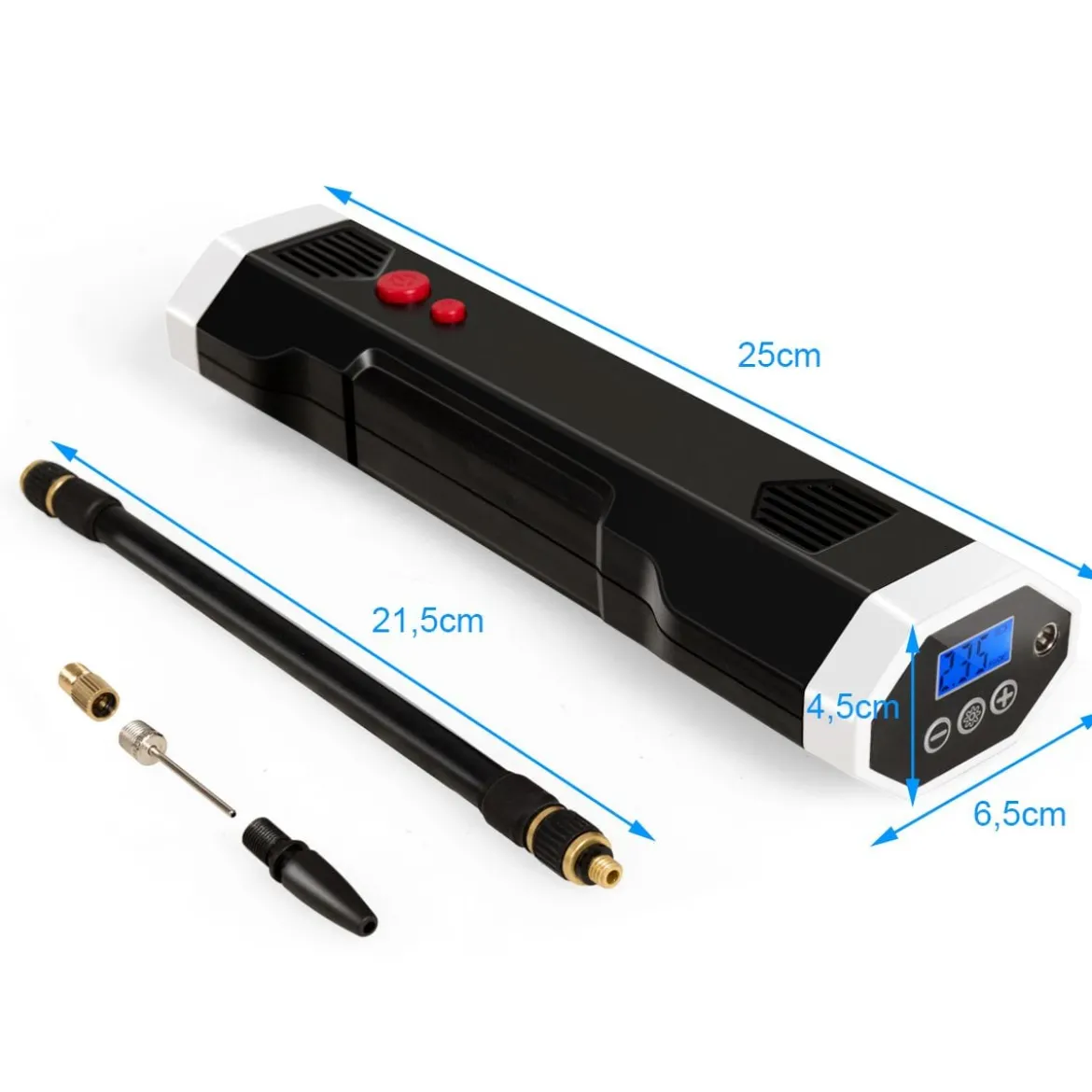 12V Luftkompressor elektrisch LCD-Anzeige 2000mAh-Akku für Autos Motorräder Fußbälle