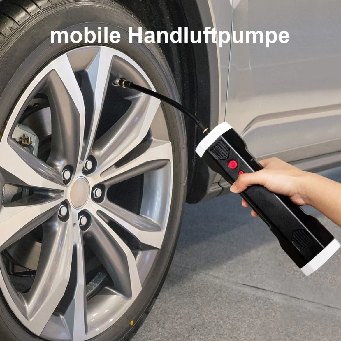 12V Luftkompressor elektrisch LCD-Anzeige 2000mAh-Akku für Autos Motorräder Fußbälle