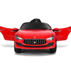 12V Maserati Kinderauto mit 2,4G-Fernbedienung & Musik & LED für Kinder ab 3 jahren Rot