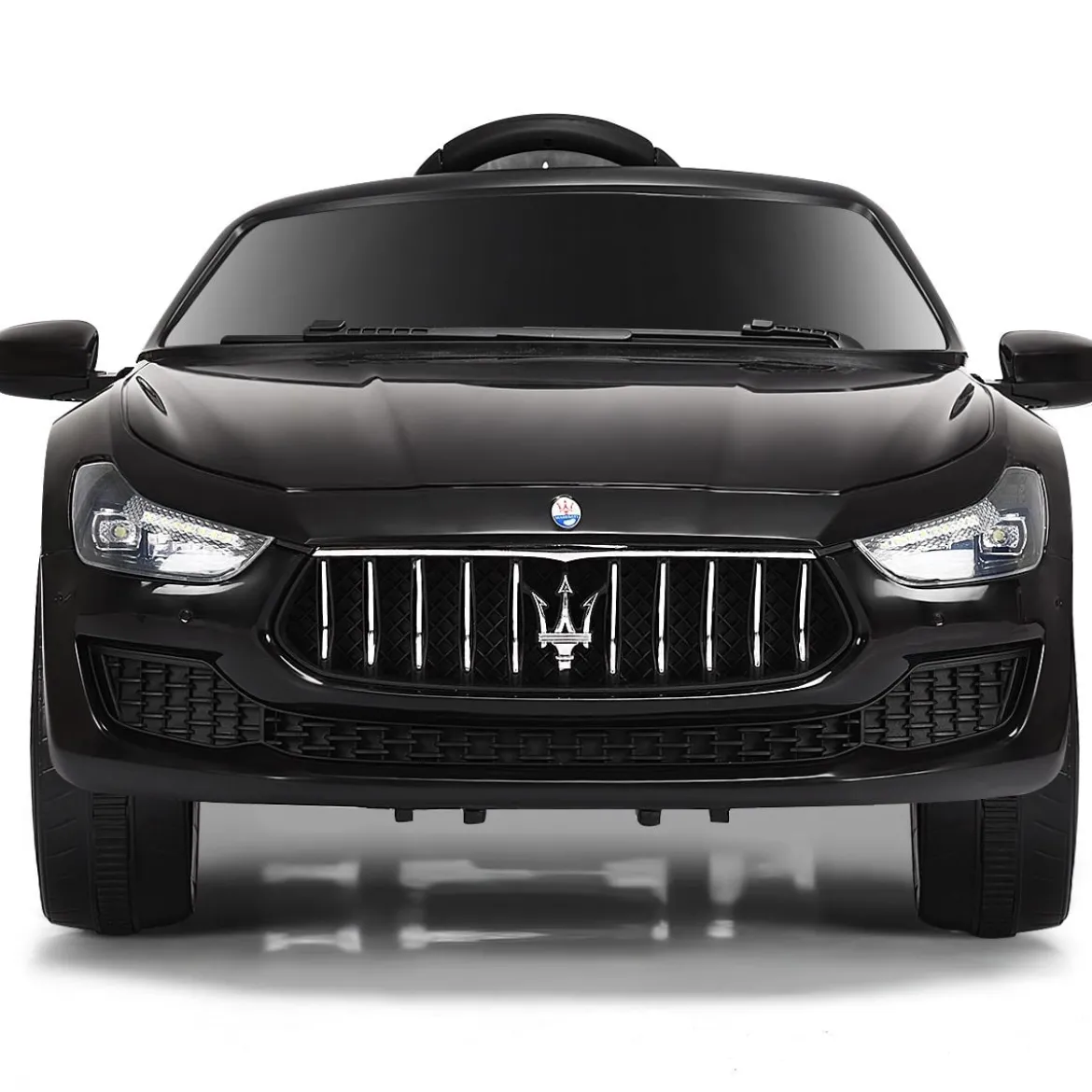 12V Maserati Kinderauto mit 2,4G-Fernbedienung & Musik & LED für Kinder ab 3 Jahren Schwarz