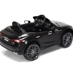 12V Maserati Kinderauto mit 2,4G-Fernbedienung & Musik & LED für Kinder ab 3 Jahren Schwarz