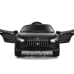 12V Maserati Kinderauto mit 2,4G-Fernbedienung & Musik & LED für Kinder ab 3 Jahren Schwarz