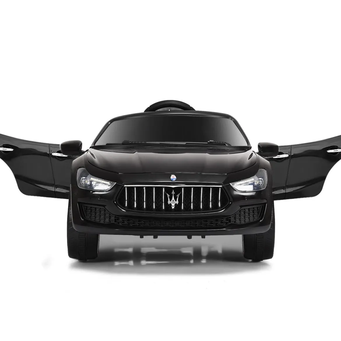 12V Maserati Kinderauto mit 2,4G-Fernbedienung & Musik & LED für Kinder ab 3 Jahren Schwarz