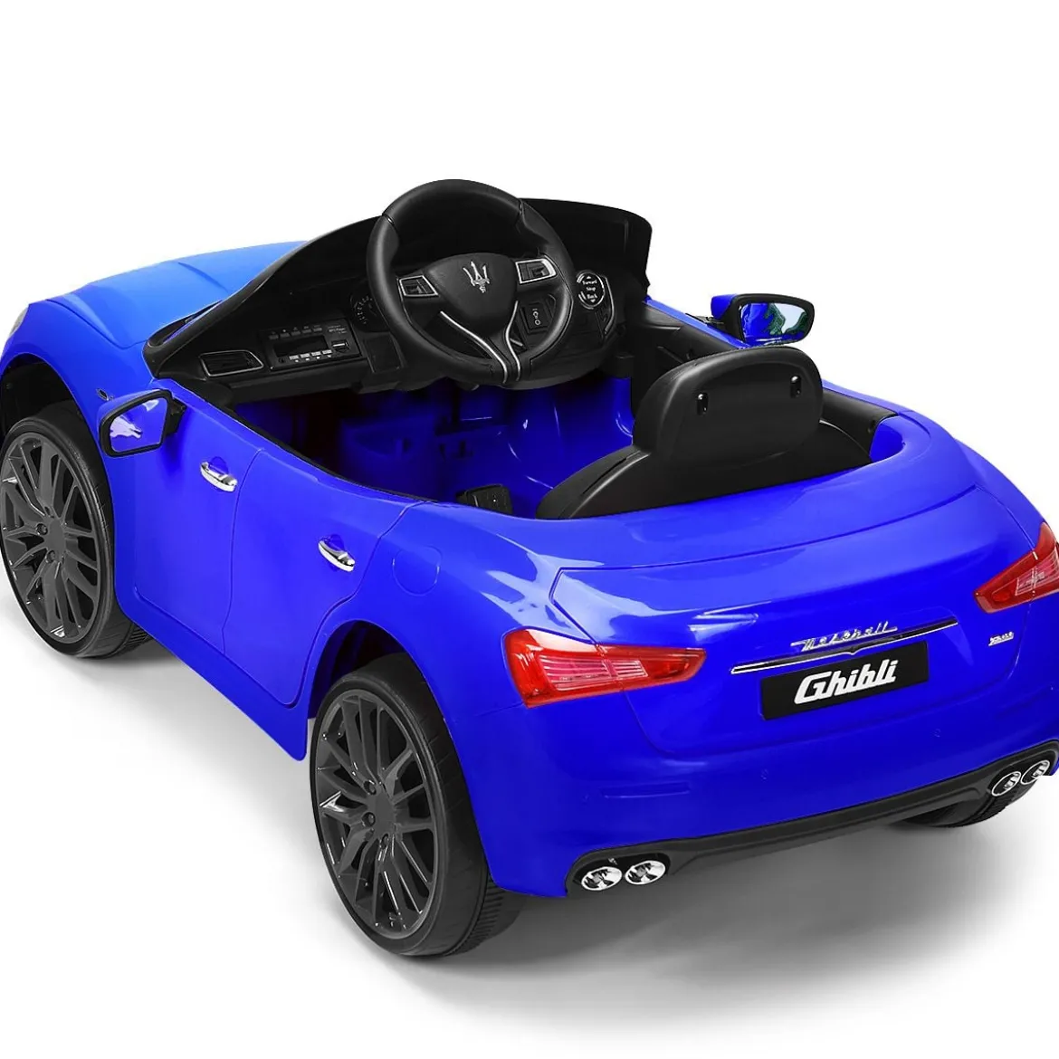 12V Maserati Kinderauto mit 2,4G-Fernbedienung & Musik & LED für Kinder ab 3 Jahren Blau