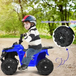 6V Mini Elektroquad mit Musik MP3 USB für Jungs und Mädchen 41 x 68,5 x 49,5 cm Blau