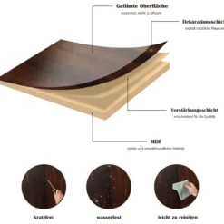 Vorratsschrank Buffetschrank mit 3 Türen 102 x 33 x 76 cm Weiß
