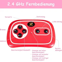 12V Spielzeugauto Kinderauto mit 2 Motoren und MP3 und Musik 104 x 63,5 x 45,5 cm Rot