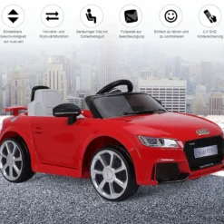12V Spielzeugauto Kinderauto mit 2 Motoren und MP3 und Musik 104 x 63,5 x 45,5 cm Rot