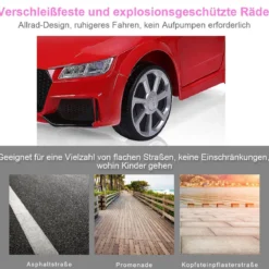 12V Spielzeugauto Kinderauto mit 2 Motoren und MP3 und Musik 104 x 63,5 x 45,5 cm Rot