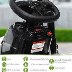 12V Traktor mit 2,4G Fernbedienung & Abnehmbarem Anhänger Aufsitztraktor für Kinder 3-8 J.