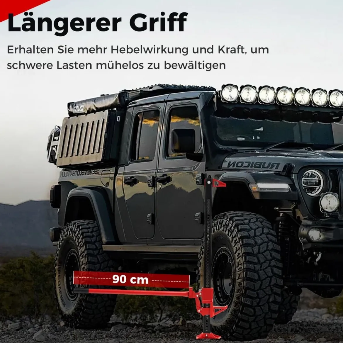 Wagenheber 3T High Lift Allzweckheber Offroad Stockwinde 112 cm Zahnstangenheber Rot