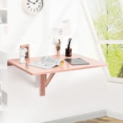 Wandmontierter Klapptisch Klapptisch für kleine Räume 80 x 60 cm Rosa
