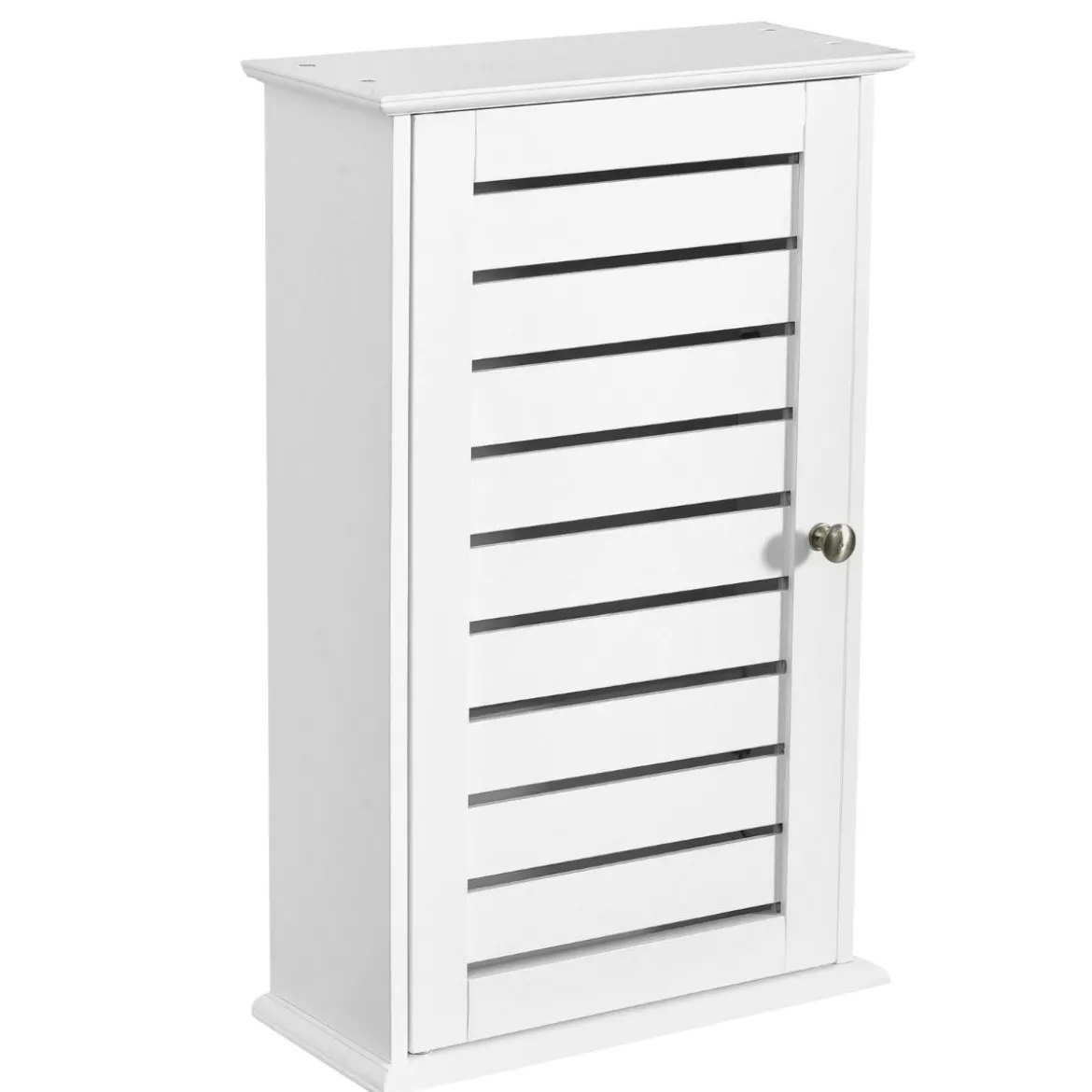 Wandschrank aus Holz mit 3 Verstellbaren Regalen & Türen & Magnetfuß für Badezimmer