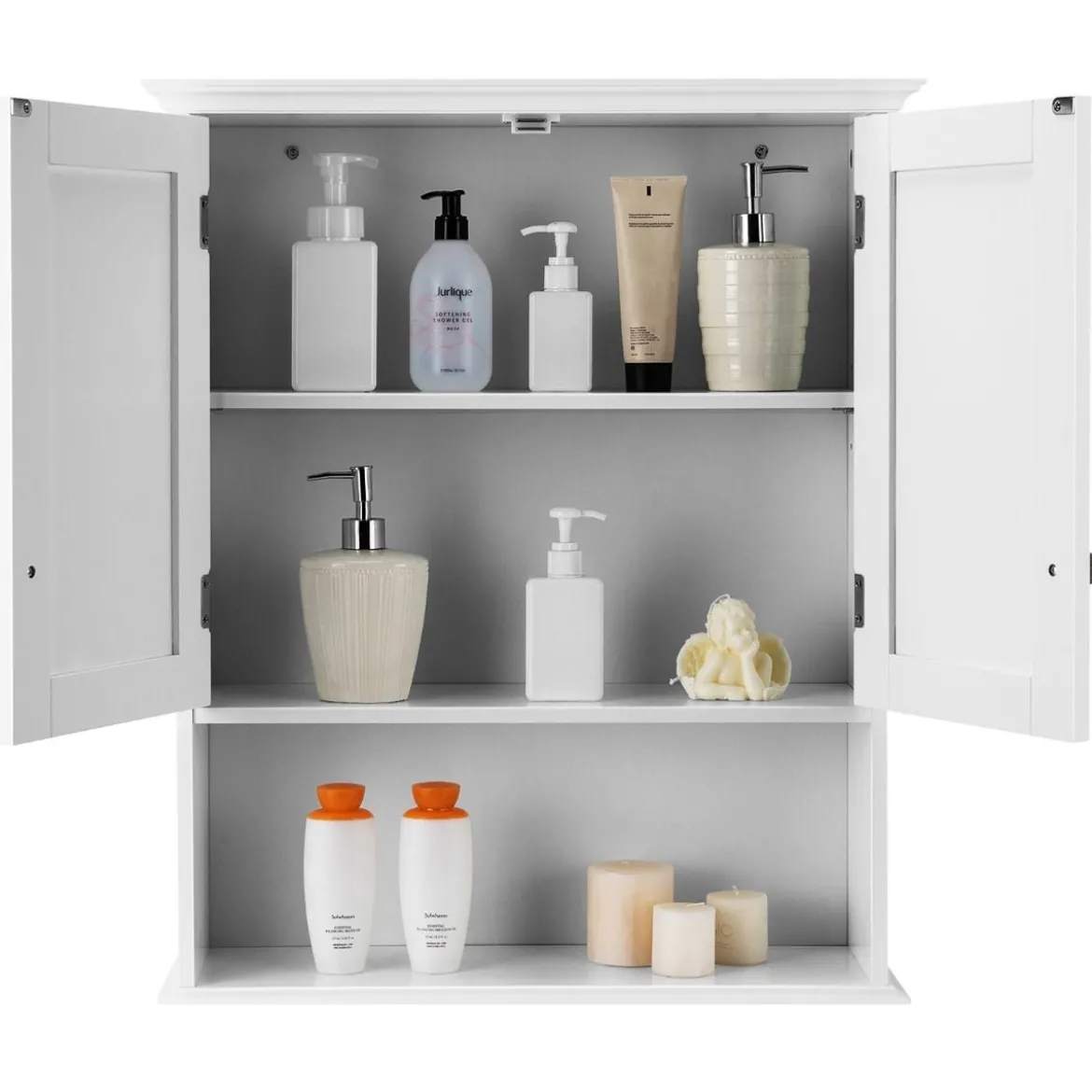 Wandschrank Badezimmer-Wandschrank Hängeschrank aus Holz 60 x 20 x 70,5 cm Weiß