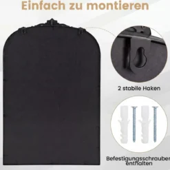 Wandspiegel Traditioneller Vintage-Barockspiegel mit Metallrahmen 76 cm x 51 cm Schwarz