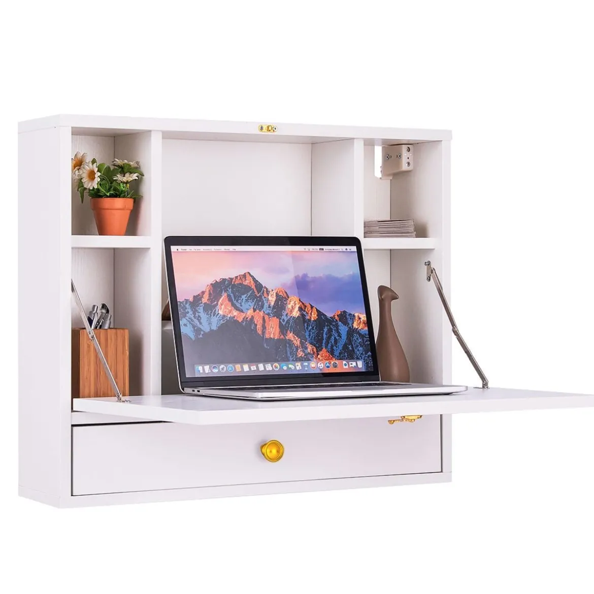 Wandtisch Klapptisch Multifunktionaler Schreibtisch Laptop-Tisch Weiß