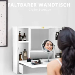Wandtisch Klapptisch Multifunktionaler Schreibtisch Laptop-Tisch Weiß