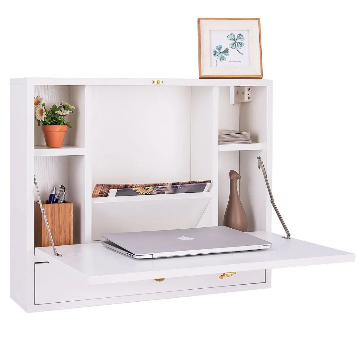 Wandtisch Klapptisch Multifunktionaler Schreibtisch Laptop-Tisch Weiß
