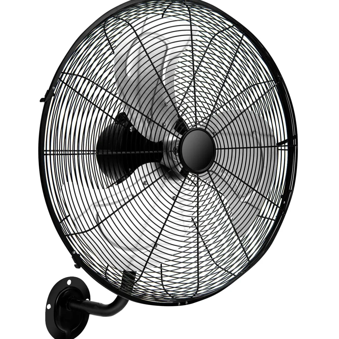 Wandventilator Industriell 56cm 85° Oszillation & 30° verstellbare Neigungswinkel Silber/Schwarz
