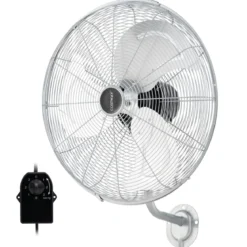 Wandventilator Industriell 56cm 85° Oszillation & 30° verstellbare Neigungswinkel Silber/Schwarz