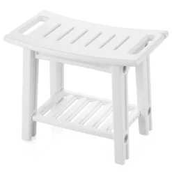 Wasserfester HDPE-Badhocker Duschbank für Badewanne & Badezimmer 150 kg Tragbar Weiß