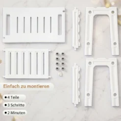 Wasserfester HDPE-Badhocker Duschbank für Badewanne & Badezimmer 150 kg Tragbar Weiß