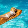 Wassermatte Schwimmmatte Wasserbett Wassermatratze Schwimminsel 60kg Tragkraft 210 x 66cm Orange