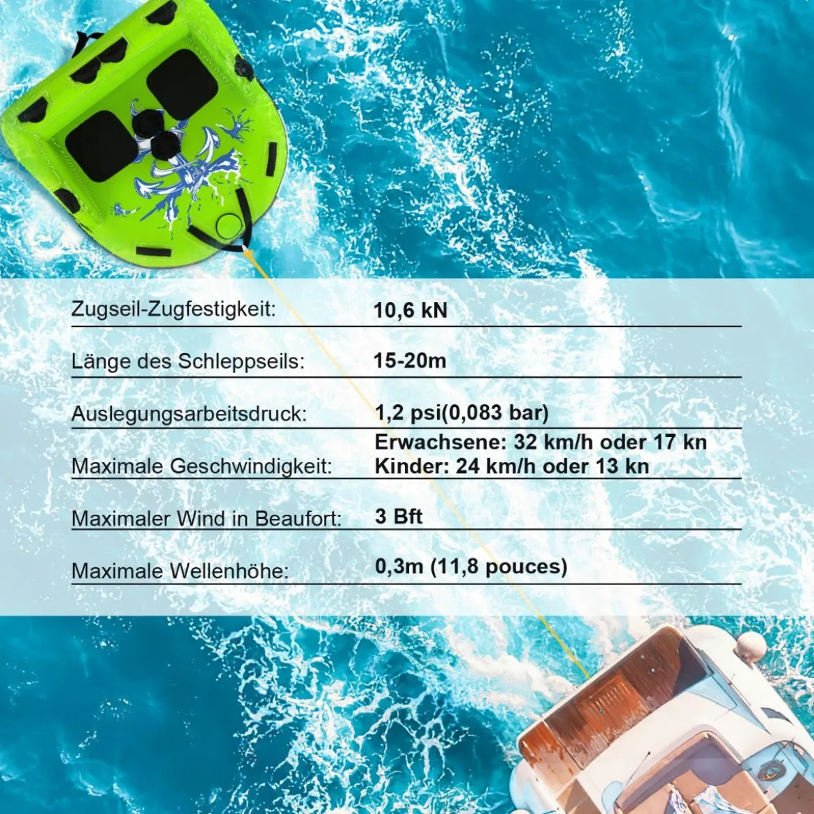 Wassersport-Surffahrzeuge Aufblasbare Wasserplattformen für 2 Personen 163 x 158 x 67 cm Grün